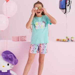 Лятна пижама за момичета Hello Kitty Minth