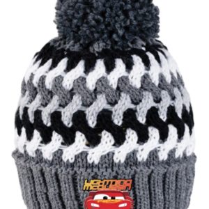 зимна шапка Disney Cars Lightning McQueen с дръзка извивка с помпон!