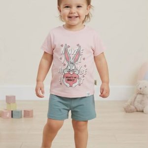 Детски комплект „Bugs Bunny Hearts“ – Розово и Тюркоаз