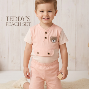 Детски комплект „Peach Teddy“ – Нежност и стил
