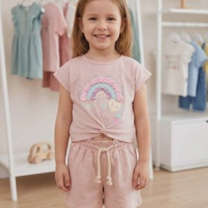 Детски летен комплект „Having Fun Rainbow“ – Розов меланж Детски летен комплект „Having Fun Rainbow“ – Розов меланж