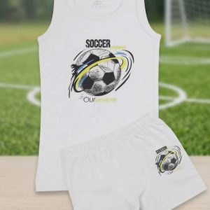 Детски памучен комплект от две части „Soccer Universe“