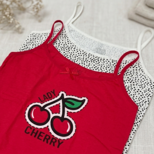Комплект от 2 бр. Детски Памучни Потници (Камисоли) „Lady Cherry“