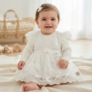 Очарователна бебешка официална рокля с дантела