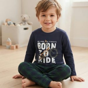 Детска памучна пижама „Born to Ride“