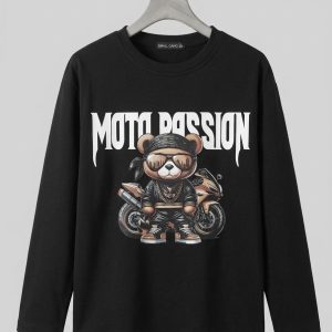 Детска памучна блуза „Moto Passion Bear“ – Черна (Италия) Детска памучна блуза „Moto Passion Bear“ – Черна (Италия)
