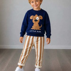 Детски памучен комплект „Little Dude / Кученце“ Детски памучен комплект „Little Dude / Кученце“